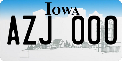 IA license plate AZJ000