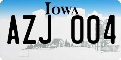 IA license plate AZJ004