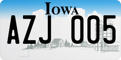 IA license plate AZJ005