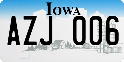IA license plate AZJ006