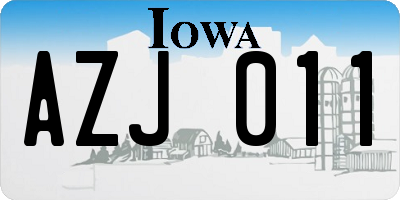 IA license plate AZJ011