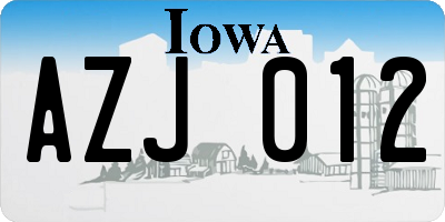 IA license plate AZJ012