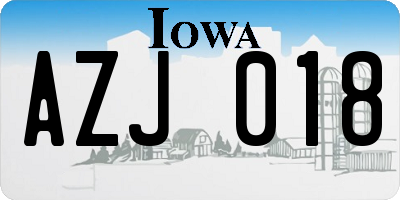 IA license plate AZJ018