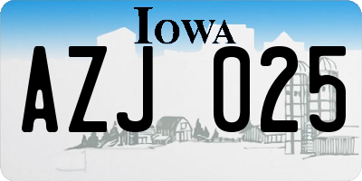IA license plate AZJ025