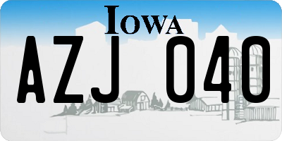 IA license plate AZJ040