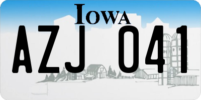IA license plate AZJ041