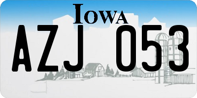 IA license plate AZJ053
