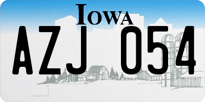 IA license plate AZJ054
