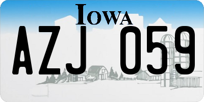 IA license plate AZJ059