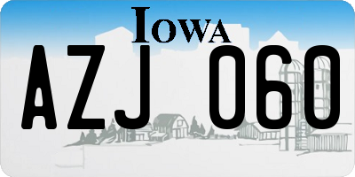 IA license plate AZJ060