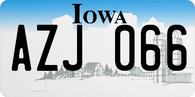 IA license plate AZJ066