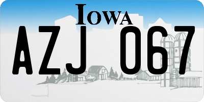 IA license plate AZJ067