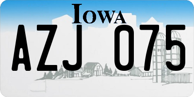 IA license plate AZJ075