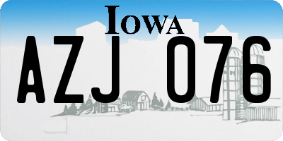 IA license plate AZJ076
