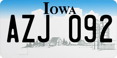 IA license plate AZJ092