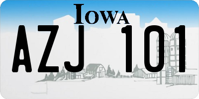 IA license plate AZJ101