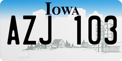 IA license plate AZJ103