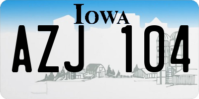 IA license plate AZJ104