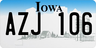IA license plate AZJ106