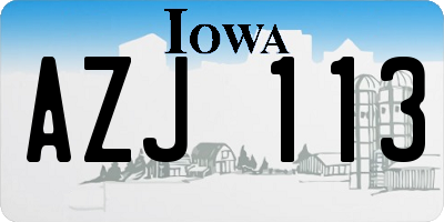 IA license plate AZJ113