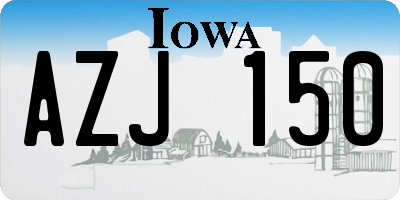 IA license plate AZJ150