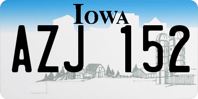 IA license plate AZJ152