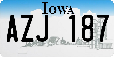 IA license plate AZJ187