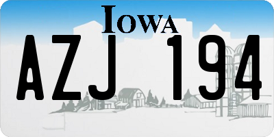 IA license plate AZJ194