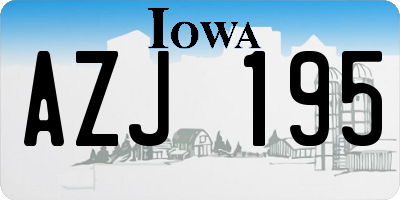 IA license plate AZJ195