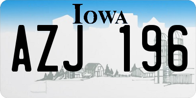 IA license plate AZJ196