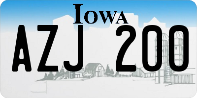 IA license plate AZJ200