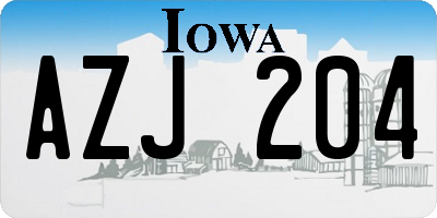 IA license plate AZJ204