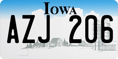 IA license plate AZJ206
