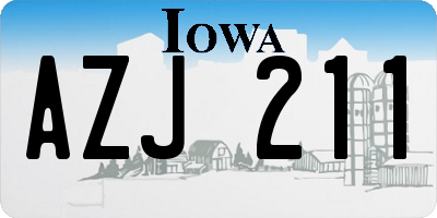 IA license plate AZJ211