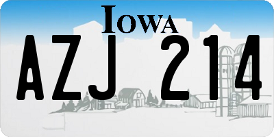 IA license plate AZJ214