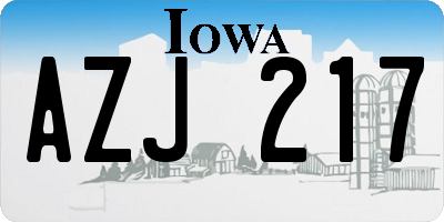 IA license plate AZJ217