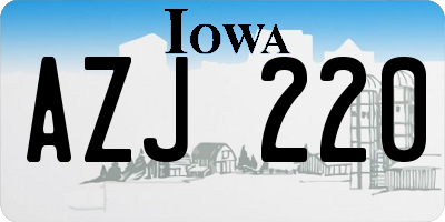 IA license plate AZJ220