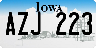 IA license plate AZJ223