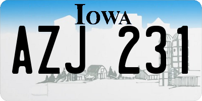 IA license plate AZJ231