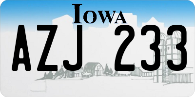 IA license plate AZJ233