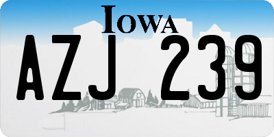 IA license plate AZJ239