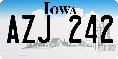 IA license plate AZJ242
