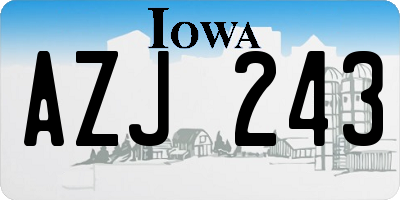 IA license plate AZJ243