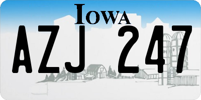 IA license plate AZJ247