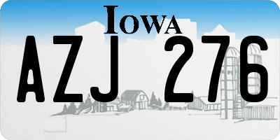 IA license plate AZJ276