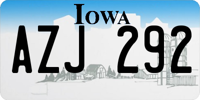 IA license plate AZJ292