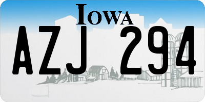 IA license plate AZJ294