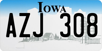 IA license plate AZJ308