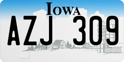 IA license plate AZJ309