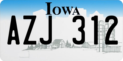 IA license plate AZJ312